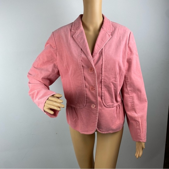 Talbots Jackets & Blazers - Talbots Womens 16P Coral/Pink Corduroy Blazer Spring Casual